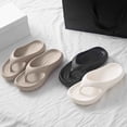 thumbnail image 7 of GPOECD Womens Summer Fashion Flip Flop Solid Color Slippers Outdoor Beach Slides Casual Slippers for Women Comfortable 02_White,9, 7 of 7