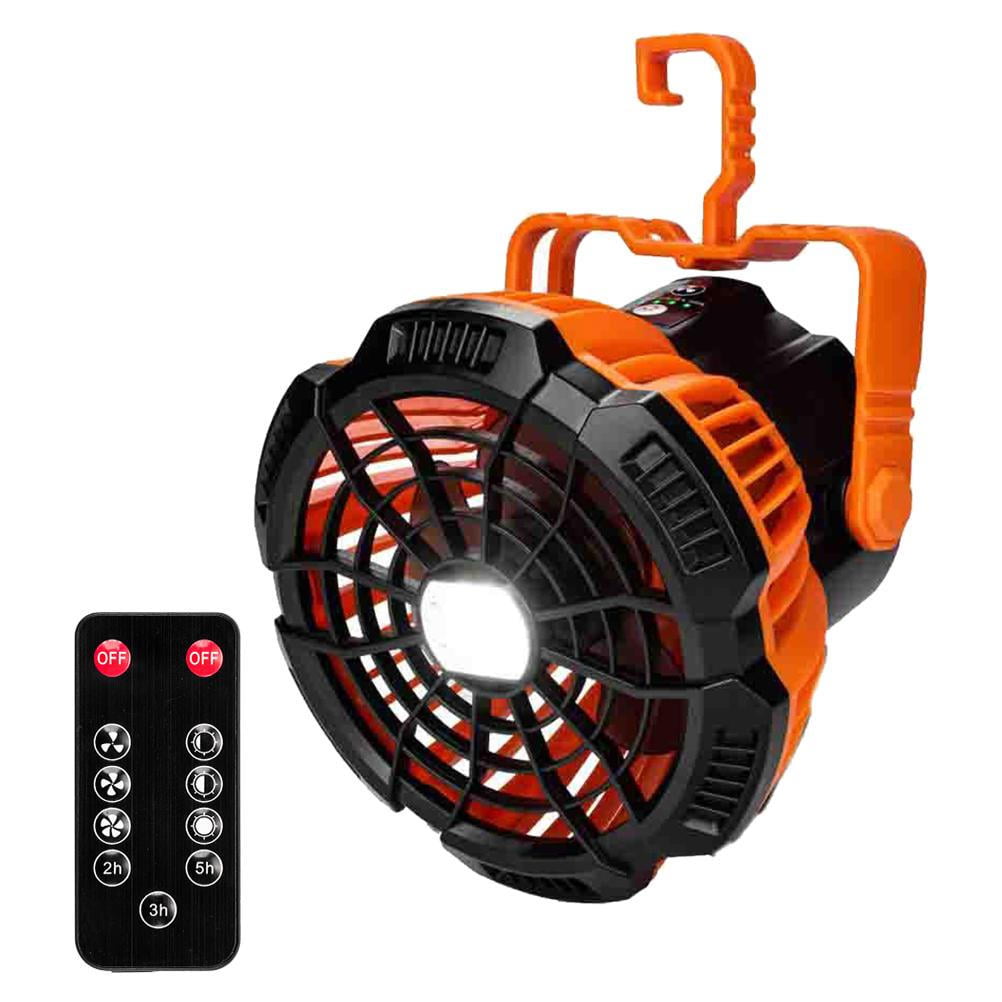 2 In 1 Outdoor Portable Tent LED Light Lamp Fan Camping Hiking 5200mAH Remote 