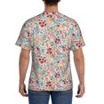 thumbnail image 3 of Vsdgher Trendy Floral Design Print Men's Dry Fit Mesh Athletic Shirts Moisture Wicking Tennis T-Shirt Tops, 3 of 9