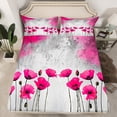 thumbnail image 2 of Homewish Chic Floral Flowers Twin Sheet Sets 3pcs for Female Men Adults,Grey Pink Twin Fitted Sheet Microfiber,Spring Garden Breathable Flat Sheet,Breathable Home Decor, 2 of 7