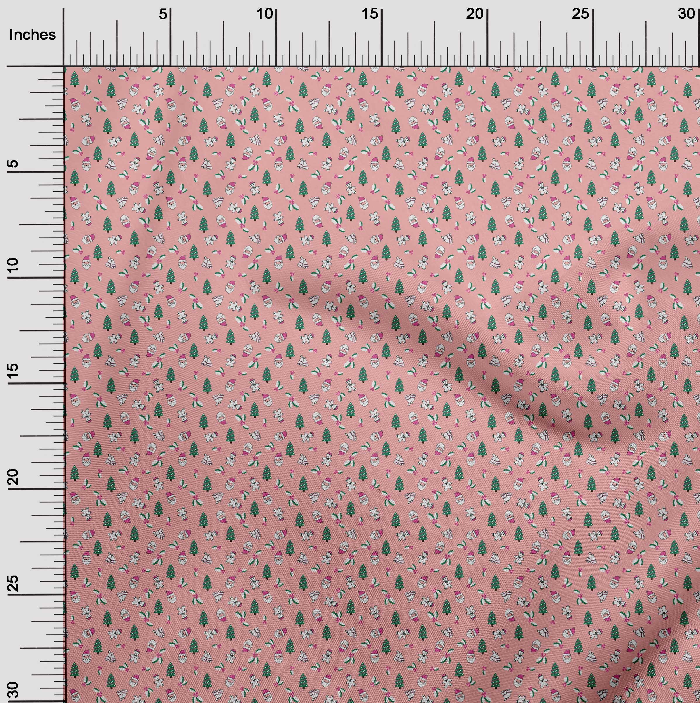 oneOone Rayon Light Pink Fabric Christmas Craft Projects Decor Fabric Printed By The Yard 56 Inch Wide