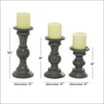 thumbnail image 3 of DecMode 3 Candle Dark Gray Wood Candle Holder, Set of 3, 3 of 9