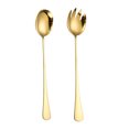 thumbnail image 1 of Miangastore 2 Pcs Cuillère Buffet en Acier Inoxydable Fourchette de Service Pratique (Doré), 1 of 9