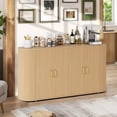 thumbnail image 1 of 63" Buffet Sideboard Cabinet with Storage, Fluted Accent Credenza with Adjustable Shelves, Modern Sideboard Cabinet with Curvy Edge, Console Table for Living Room, Dining Room, Kitchen or Entryway, 1 of 7