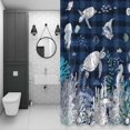 thumbnail image 4 of Ocean Coastal Bathroom Shower Curtain, Sea Turtle Coral Starfish Seaweed Stripes Waterproof Washable Soft Bath Curtain for Bathtub Decor with 12 Hooks&Grommet, 36x78 Inch, 4 of 9
