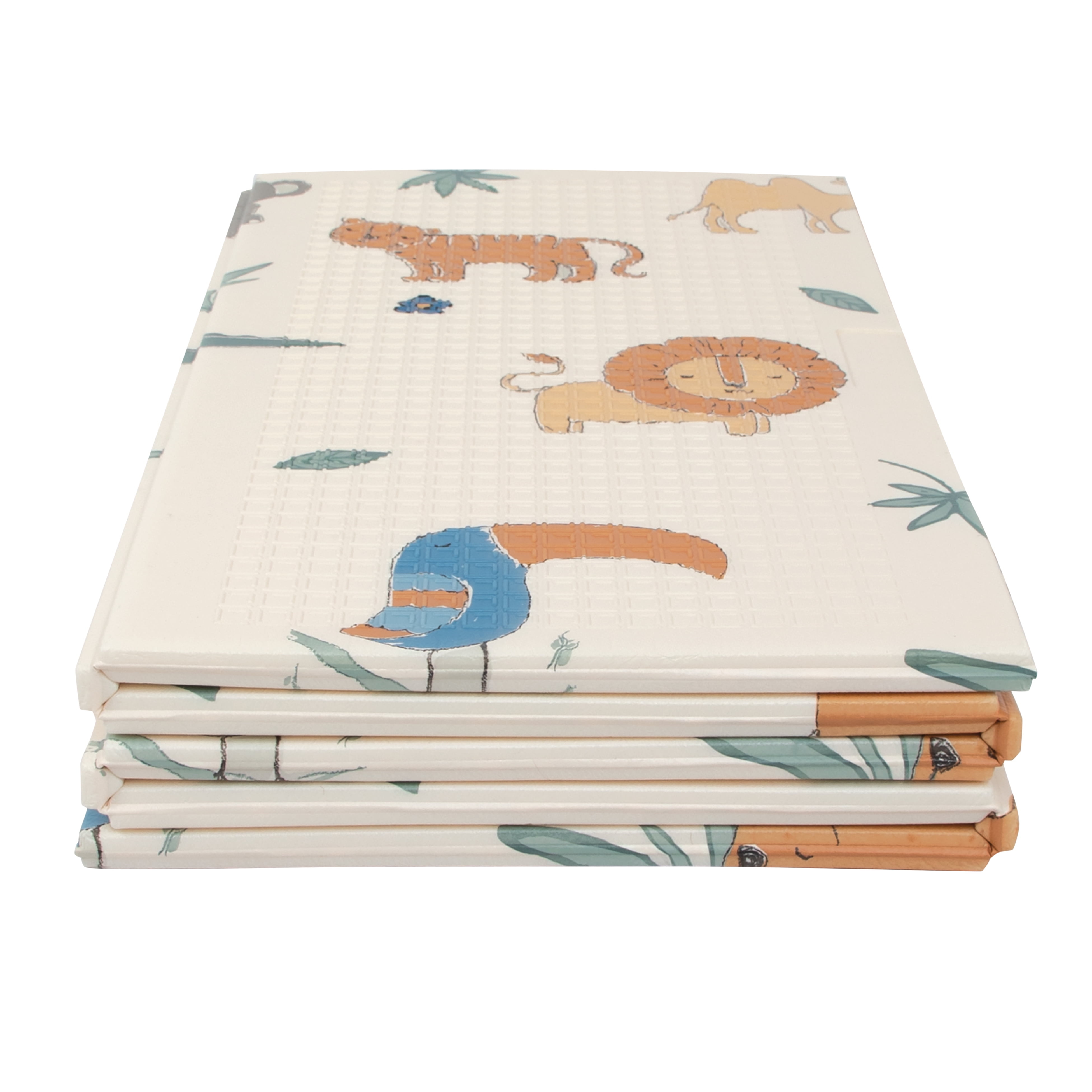 Nuby Reversible and Foldable Baby Playmat for Floor for Infants, Safari