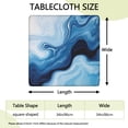 thumbnail image 2 of Light Blue Marble Flow Pattern Square Fitted Tablecloth with Elastic Edge,Square Table Cover,Washable Elastic Table Cover for Home Kitchen Party Decor 34"x34", 2 of 6