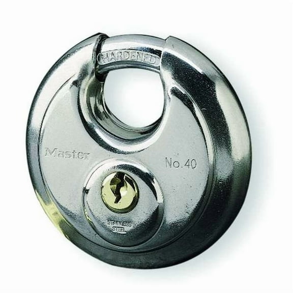 Master Lock Keyed Padlock, 3/4 in,Round,Silver 40KAD