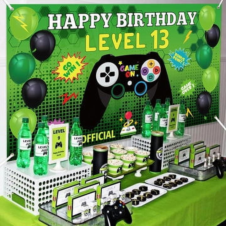 Level 13 Video Game Happy Birthday Backdrop Banner Party Decor