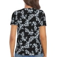thumbnail image 5 of Zufioo Flower for Women's Deep V-neck Short-sleeved T-shirt, Top with Short Sleeves - with Stainless Steel Buckle, Moisture Wicking, Ideal Home Wear-XX-Large, 5 of 9