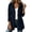 Navy, variant on Women Hooded Waist Cinch Wind Trench Jacket Drawstring Hood Elastic Cuff Full Zip Mid Length Multi Flap Pocket Water Resistant Daily Commute Outerwear Brown L