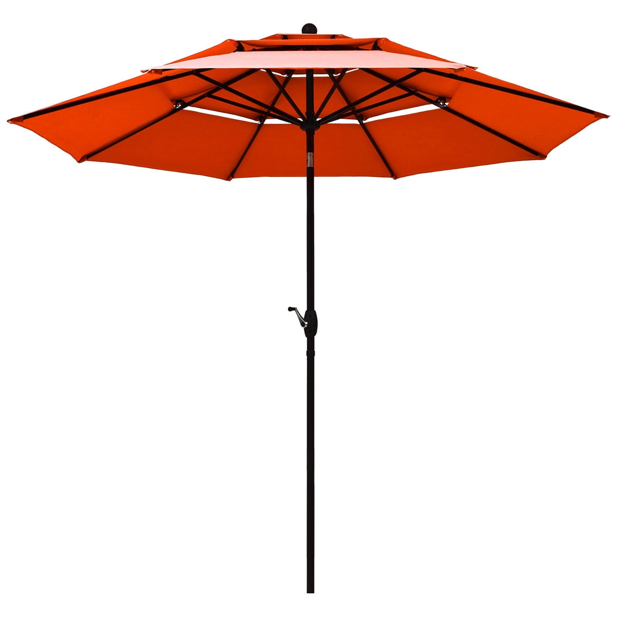 Topbuy Outdoor Auto-tilt Patio Market Umbrella W/ Double Vented Orange