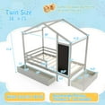 thumbnail image 3 of Costway Twin House Bed with 2 Storage Drawers Solid Wood Platform Bed with Blackboard Gray, 3 of 10