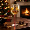 thumbnail image 5 of OCCOA Colorful Painted Christmas Wine Glass Festive Stemware Gift Boxed Art Goblet for Party Home Table Decor Gift Xmas Present, B, 5 of 6