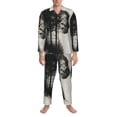 thumbnail image 3 of Picia Double Exposure Cat Forest Pattern Men’s Long-Sleeve Sleepwear Set - Soft 2-Piece Loungewear with Pockets, Comfy PJs for Relaxing Nights-Large, 3 of 7