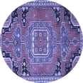 thumbnail image 1 of Ahgly Company Indoor Round Medallion Blue Traditional Area Rugs, 6' Round, 1 of 4
