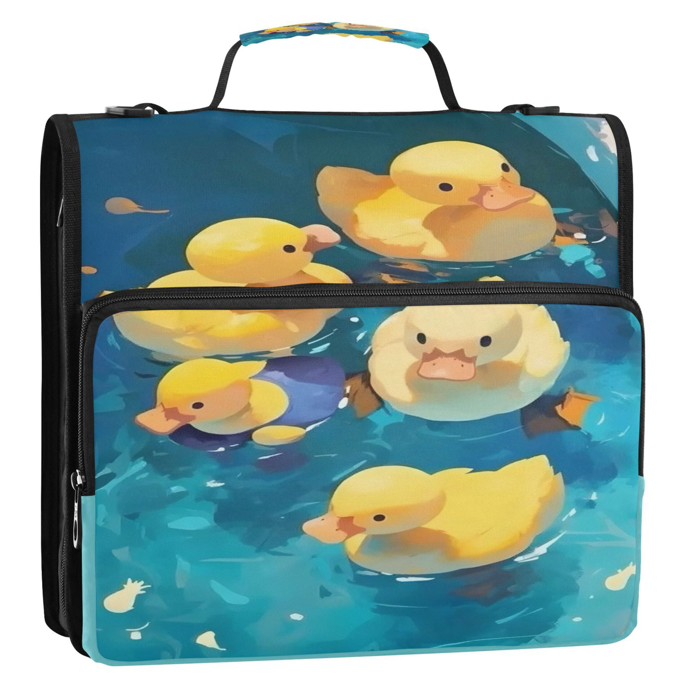 DIXRUYEE Zipper Binder trapper keeper Documents Organized Duckling Dip Printed