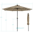 thumbnail image 6 of CHYVARY 9ft LED Round Patio Umbrella Outdoor Table Umbrella for Deck,Poolside and Garden,Taupe, 6 of 9