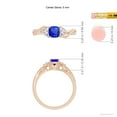 thumbnail image 5 of ANGARA Natural Cushion Tanzanite and Half Moon Diamond Leaf Ring in 14K Rose Gold for Women (Size-5mm) | December Birthstone, Birthday, Anniversary, Jewelry Gift for Women | Natural Tanzanite Ring, 5 of 9