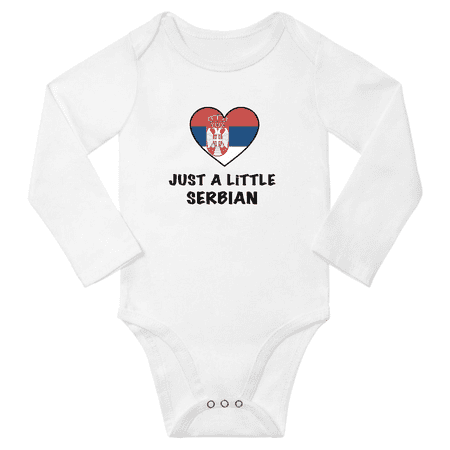 

Just a Little Serbian Baby Long Sleeve Romper (White 12 Months)