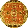 thumbnail image 1 of Ahgly Company Indoor Round Persian Yellow Traditional Area Rugs, 3' Round, 1 of 4