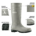 thumbnail image 2 of HISEA Men's Rain Boots with Steel Shank, Waterproof Rubber Protective Footwear, Seamless PVC Rainboots Non-Steel Toe Outdoor Work Boots, Durable Garden Fishing Tall Kneed Boot, Size 6 Grey, 2 of 6