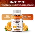 thumbnail image 5 of (3 pack) Vitamatic 15 Day Cleanse Gummies, Senna, Cascara, Psyllium, Flaxseed, Aloe Vera, Licorice, MCT, Probiotic, 5 of 12