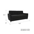Novogratz Brittany Sleeper Sofa with Memory Foam Mattress, Queen, Dark