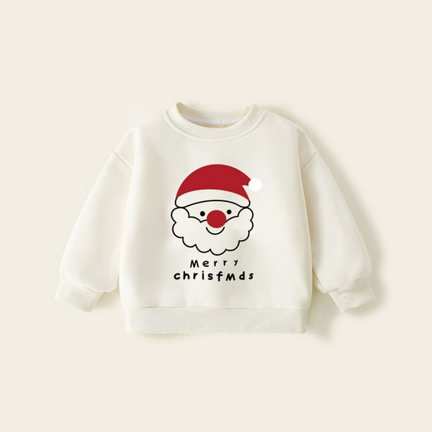 Sudadera sin capucha para niños, ropa deportiva de manga larga con estampado de letras, informal, gruesa, cálida, con cuello redondo, ropa deportiva para niños, top de algodón para niños