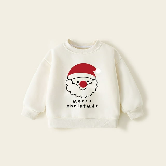 Sudadera sin capucha para niños, ropa deportiva de manga larga con estampado de letras, informal, gruesa, cálida, con cuello redondo, ropa deportiva para niños, top de algodón para niños