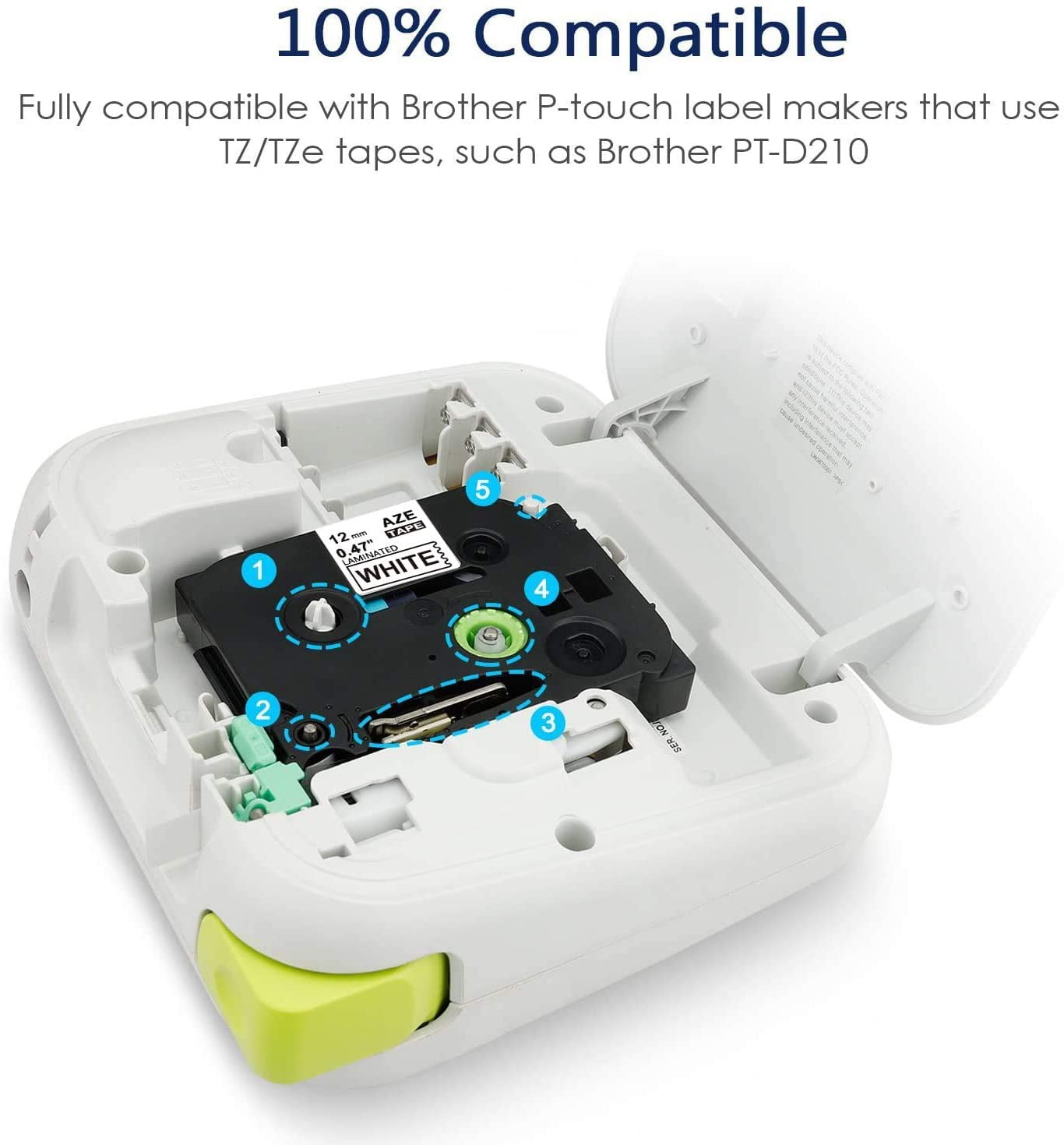 Wonfoucs Compatible Labeling Tape Replacement For Brother Ptouch Tape 12mm 0 47 Laminated White Tze 231 For Brother Pt D210 Pt H110 Pt D200 Label Maker 3 Pack Electronics Kolenik Accessories Supplies