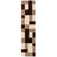 thumbnail image 5 of Well Woven Ella Brown Geometric Boxes Thick Soft Plush 3D Textured Shag Area Rug 3x10 (2'7" x 9'10" Runner), 5 of 8