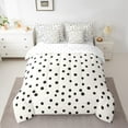 thumbnail image 2 of Manfei Kawaii Dot Pattern 7-Piece Twin Bedding Sets,French Wave Point Bedding Comforter Set,Kids Black Beige Sheet Sets,Super Cozy Room Decor Reversible, 2 of 8