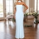 thumbnail image 2 of Vestido largo elegante y ajustado para mujer - Vestido largo de fiesta con cuello en V para invitadas a bodas y cócteles, 2 of 6