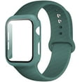 thumbnail image 1 of Case+ Strap For Apple Watch Band 44mm 40mm 38mm 42mm Silicone Wristbands with PC Screen Protector Cover iWatch 3 4 5 6 SE, 1 of 6