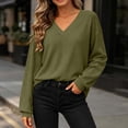 thumbnail image 3 of BUIGTTKLOP Oversized Sweatshirts for Women Casual V Neck Pullover Tops Long Sleeve Fall Fashion Tops, 3 of 8