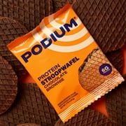 PODIUM Protein Stroopwafel, Pre & Post Workout Snack, Box of 8 Wafels, Chocolate Brownie