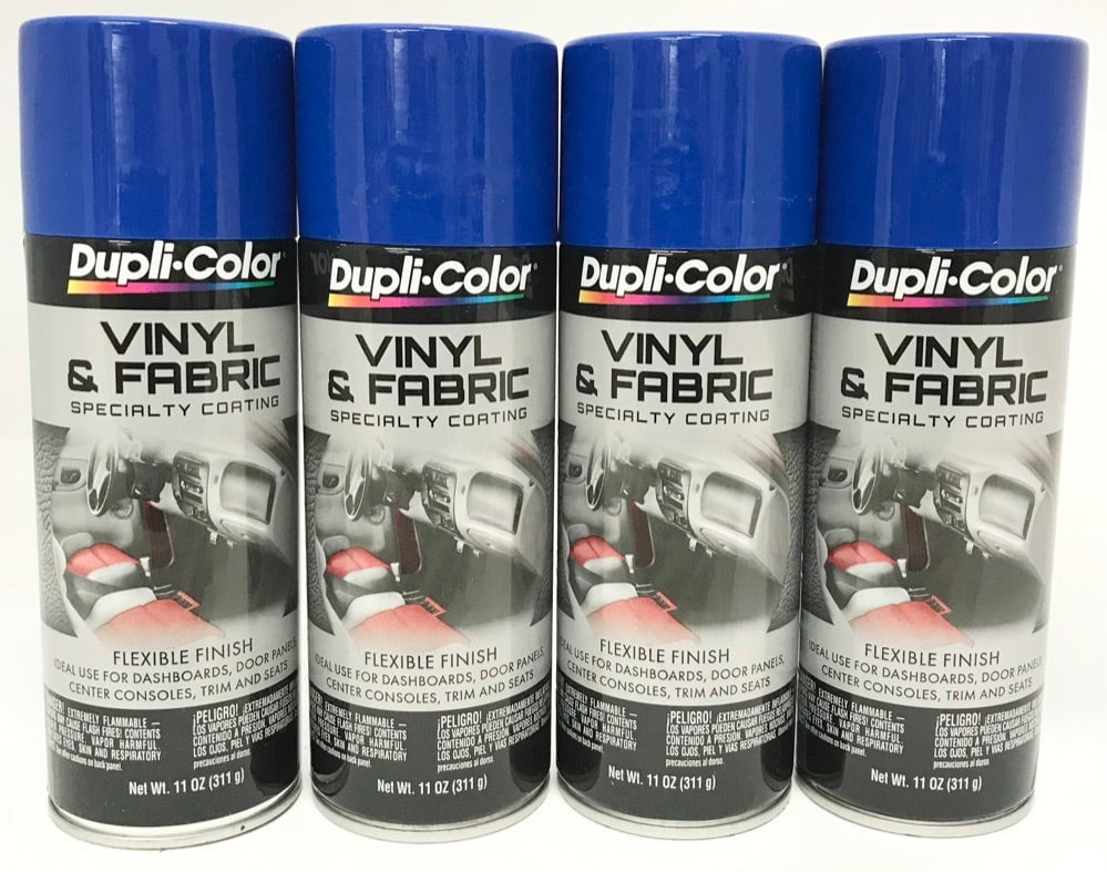 Duplicolor HVP102 4 Pack Vinyl & Fabric Spray Paint Blue 11 oz