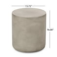 thumbnail image 5 of Noble House Massey Outdoor Cylindrical Concrete Stone Side Table in Light Gray, 5 of 5