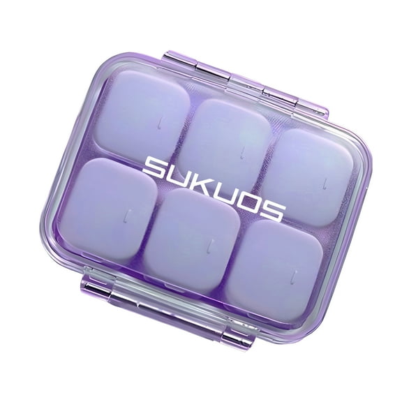 Sukuos Daily Use Multicase Pill Organizer, Travel, Easy to Open, 1 Pack