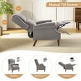 thumbnail image 3 of Manual Recliner Wingback Roll Armrest Nailhead Wood Leg Home Living Room Bedroom Grey, 3 of 7