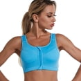 thumbnail image 1 of Sujetador deportivo de gran tamaño con cremallera frontal sin aro de acero fruncido Yoga Fitness running Lady ropa interior a prueba de golpes hermoso chaleco, 1 of 5