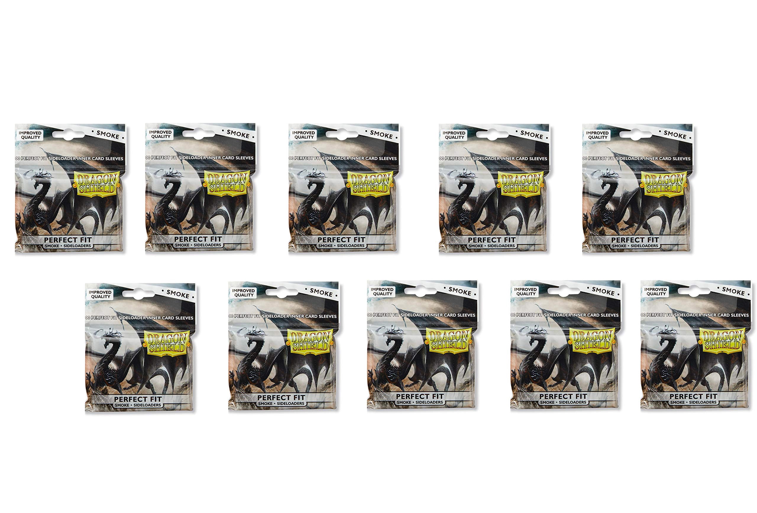10 Packs Dragon Shield Inner Sleeve Sideloader Smoke Standard Size 100 ct Card Sleeves Display Case