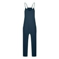 thumbnail image 6 of Womens Suspender Jumpsuits Fashion Solid Color Sleeveless Baggy Comfy Bib Overalls Wide Leg Pants with Pockets Navy Small, 6 of 6