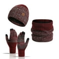 thumbnail image 3 of Wdgfv Winter Thermal Scarf Hat and Gloves Set for Outdoor Cold Weather Windproof Lined Thick Knitted Neck Warmer Cap with Touchscreen Fingers One Size, 3 of 3
