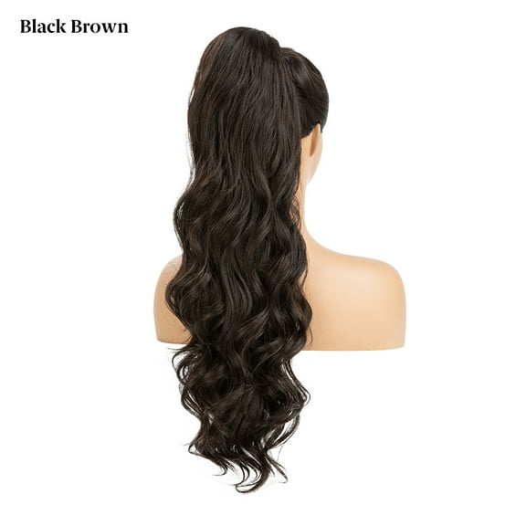 Namzi Extension Ponytail - 66.04CM Black Brown Wavy Hair Extensions,high-temperature silk Natural-Looking Synthetic Hair Extension, 1 Pcs