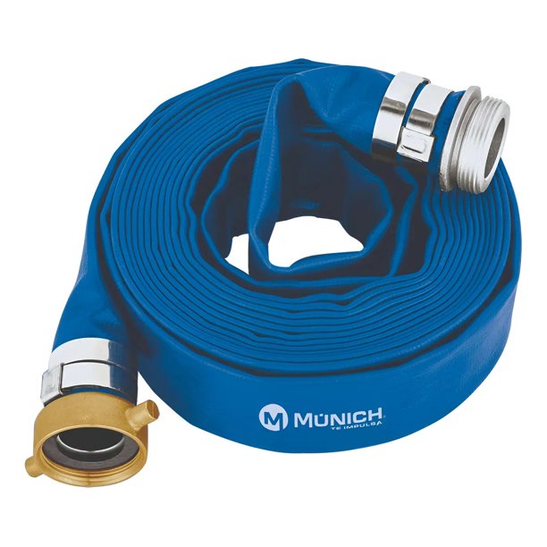 Manguera Plana Para Riego 3" X 7.5 Metros Conexión Macho - Hembra MD-0376 Munich