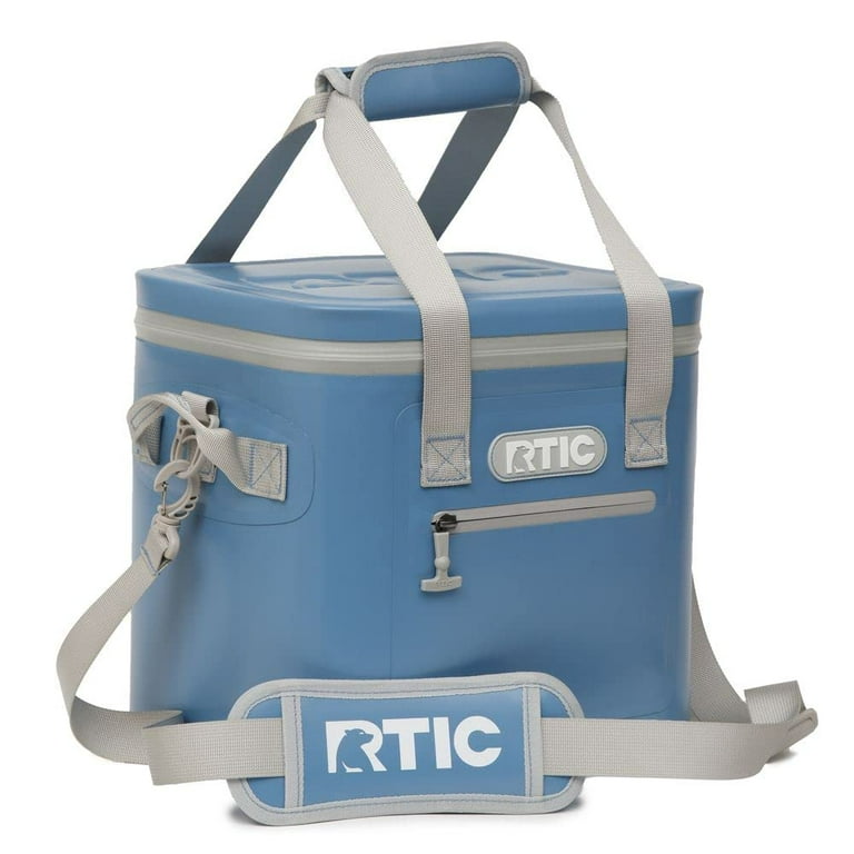 RTIC Soft Cooler 12 Can, Insulated Bag Portable Ice Chest Box for Lunch,  Beach, Drink, Beverage, Travel, Camping, Picnic, Car, Trips, Floating Cooler  Leak-Proof with Zipper, Slate Blue 