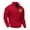 Red, variant on Free Shipping Men's Long Sleeve Fleece Shirts Quarter Zip Stand Collar Sweatshirts Fall Winter Casual Loose Trendy Pullover Tops