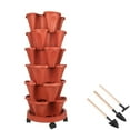 Stackable Planter 6 Tier with Removable Wheels and Tools, Tower Garden